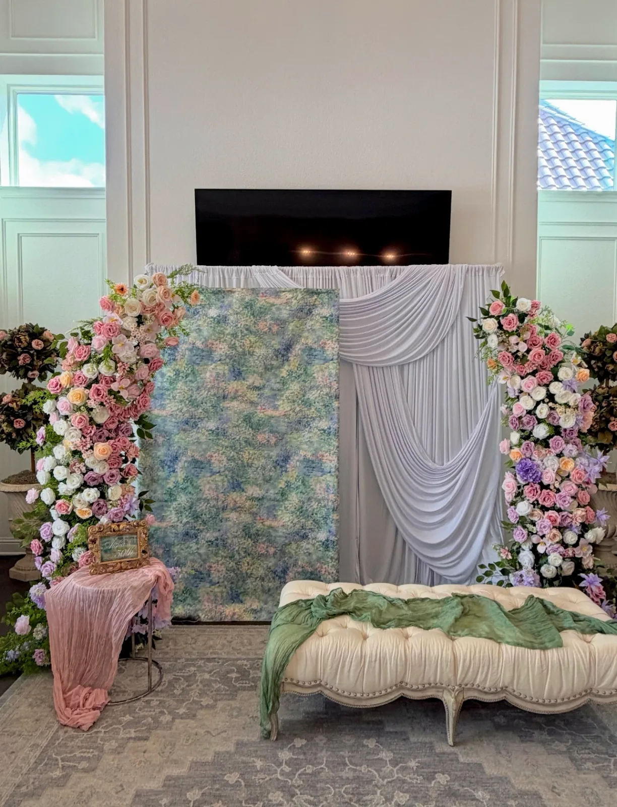 Ivory Draped Backdrop